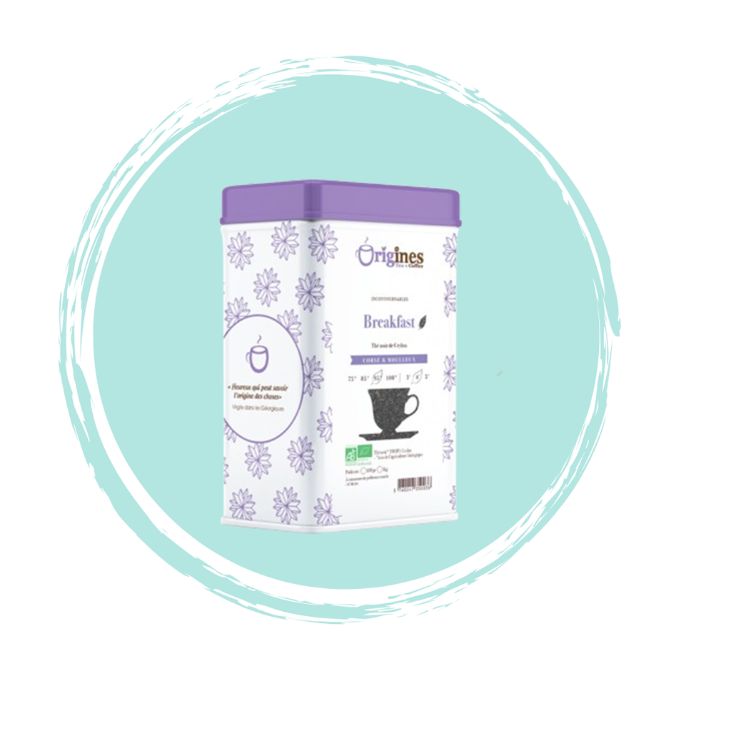 English Breakfast - Thés noirs Bio Ceylan et Inde - Boîte Métal 100g