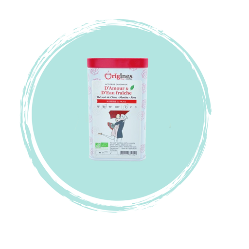 [amour-et-deau-fraiche-metal-80] Thé Vert Bio d'Amour et d'Eau Fraîche - Chine - Boîte Métal 80g