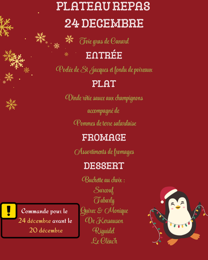 Plateau repas - Noël & Nouvel An
